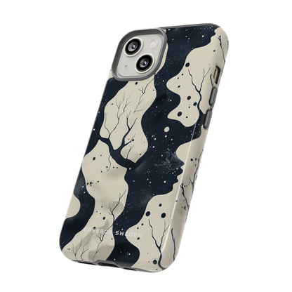 Organic Fluid Silhouettes with Cosmic Depth iPhone 14 - Tough Phone Case