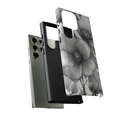 Grayscale Floral Harmony Samsung S23 - Tough