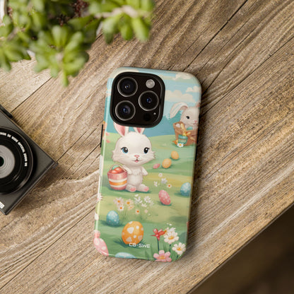 Bunnies Hunt Eggs - iPhone Case
