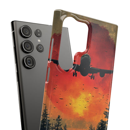 Vintage Sunset Airplane Silhouette Samsung S23 - Slim Phone Case