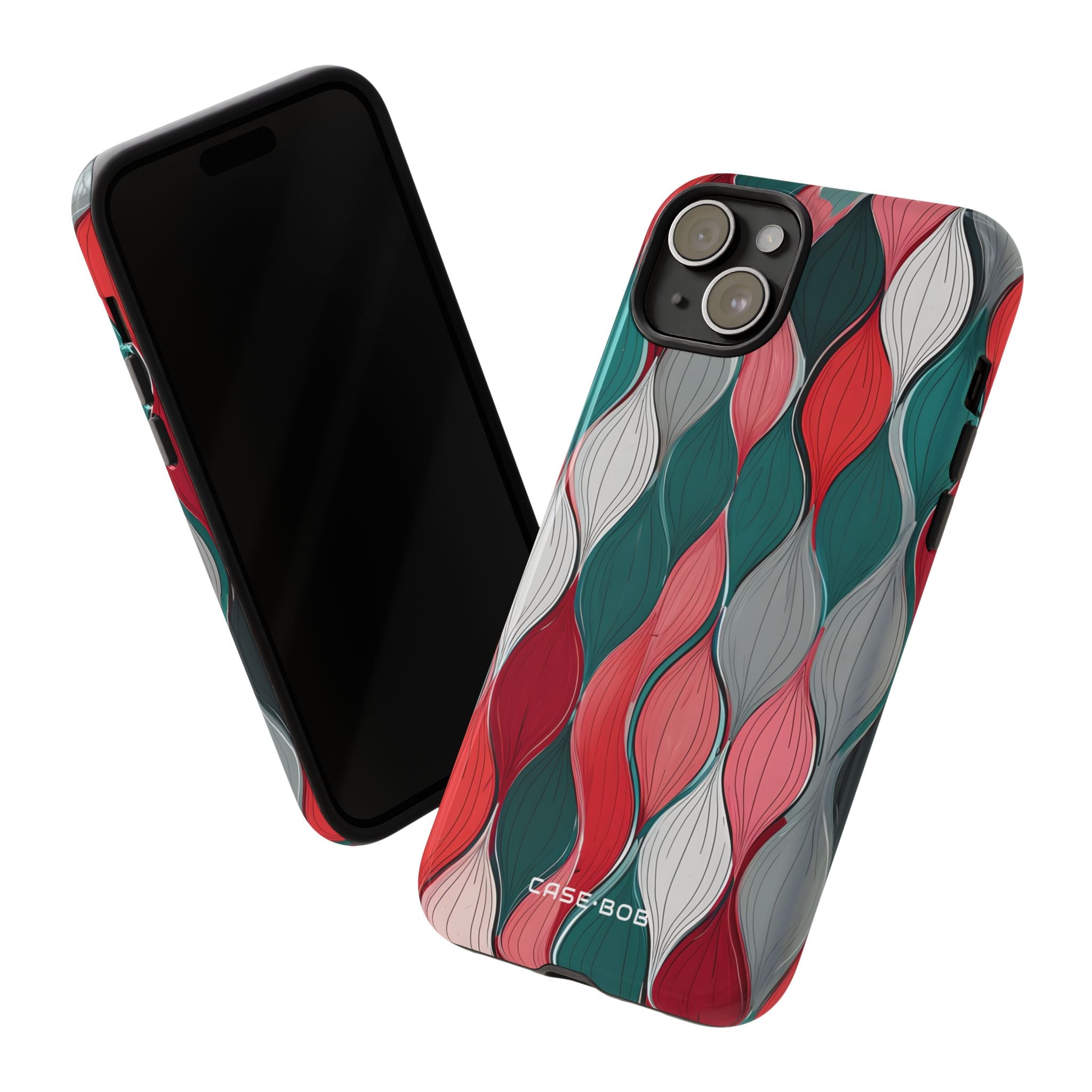 Leaf Cascade Teal iPhone 15 Plus Case - Tough