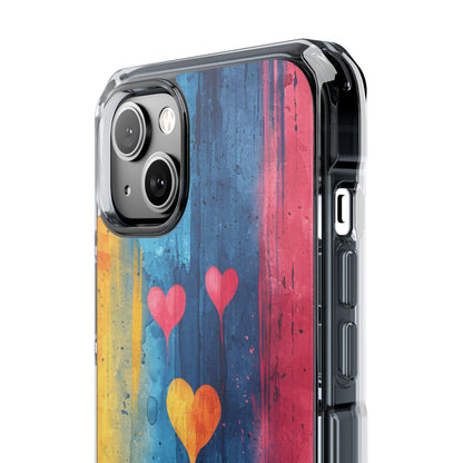 Hearts Watercolor Art - Clear Impact iPhone 14 Phone Case