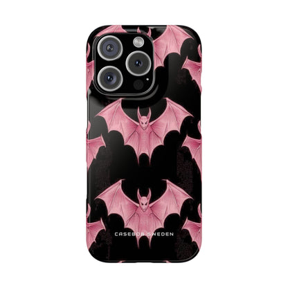 Gothic Pink Bats Aflame iPhone 16 - Slim Phone Case