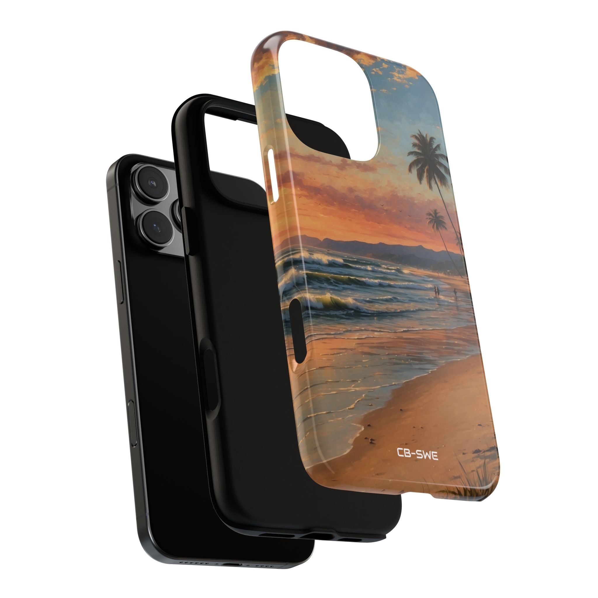 Golden Waves Embrace - iPhone Case