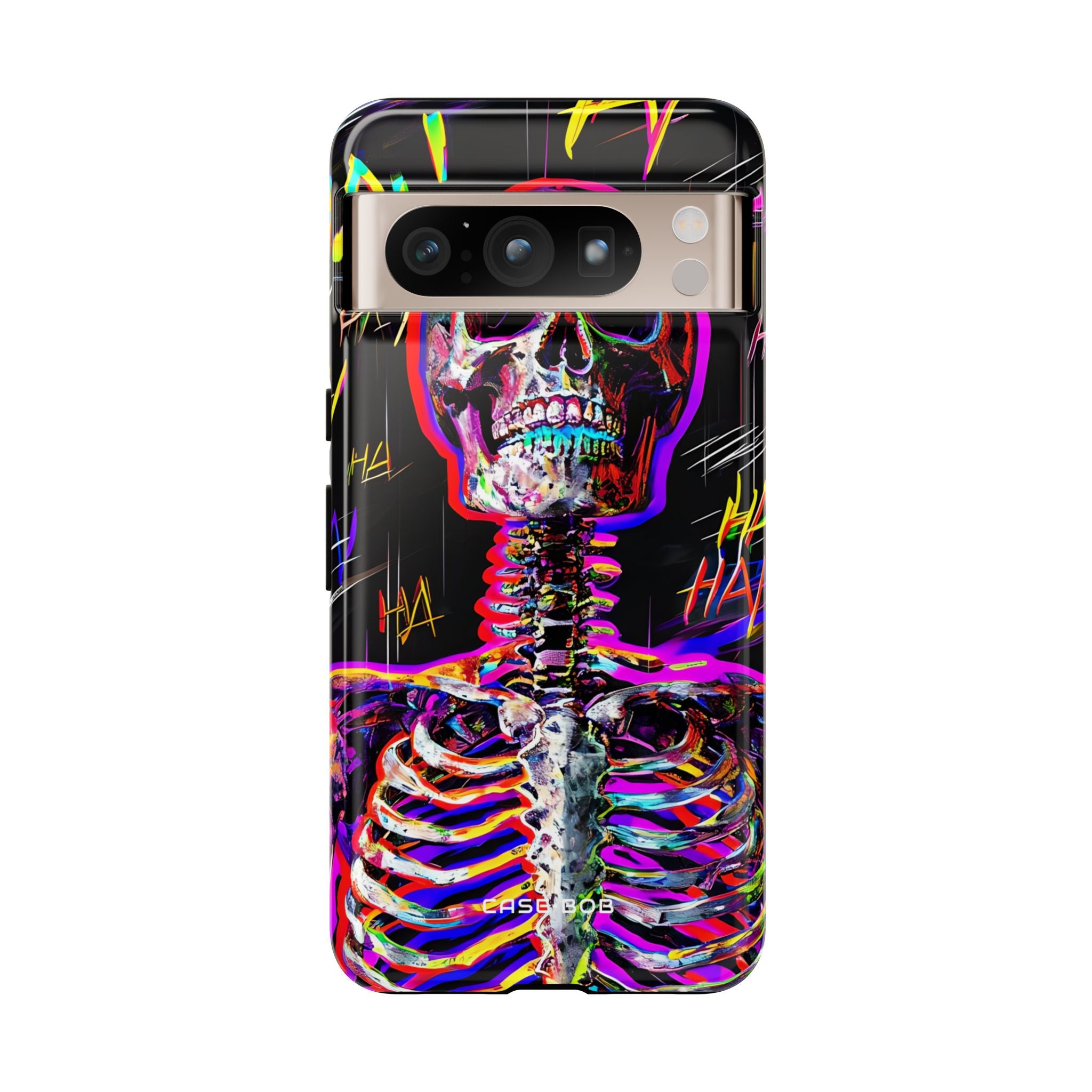 Neon Skeleton Laugh Google Pixel 8 Pro Case - Tough