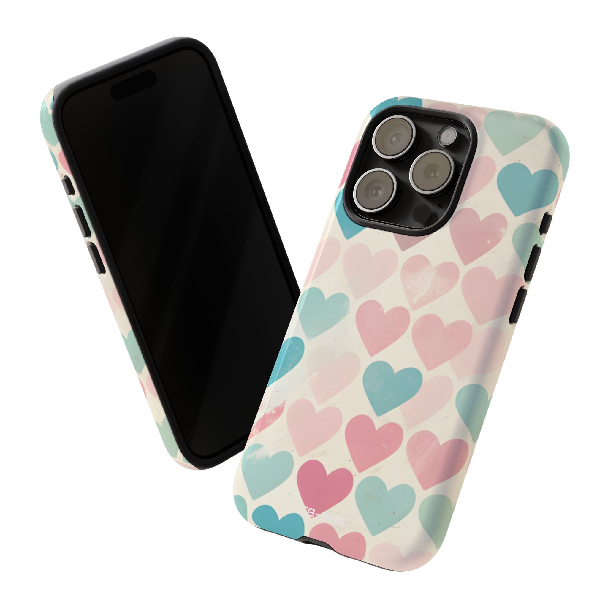 Retro Hearts Symmetry - iPhone Case