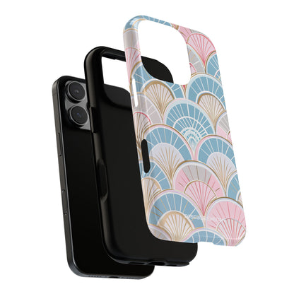 Art Deco Pastel Fan Pattern - Tough iPhone 16 Phone Case