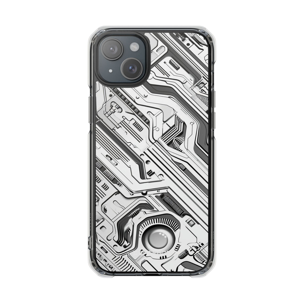 Techno Circuitry - Phone Case for iPhone (Clear Impact - Magnetic)