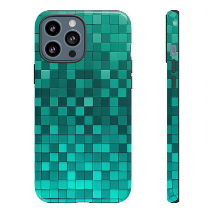 Teal Tones Mosaic - Protective Phone Case