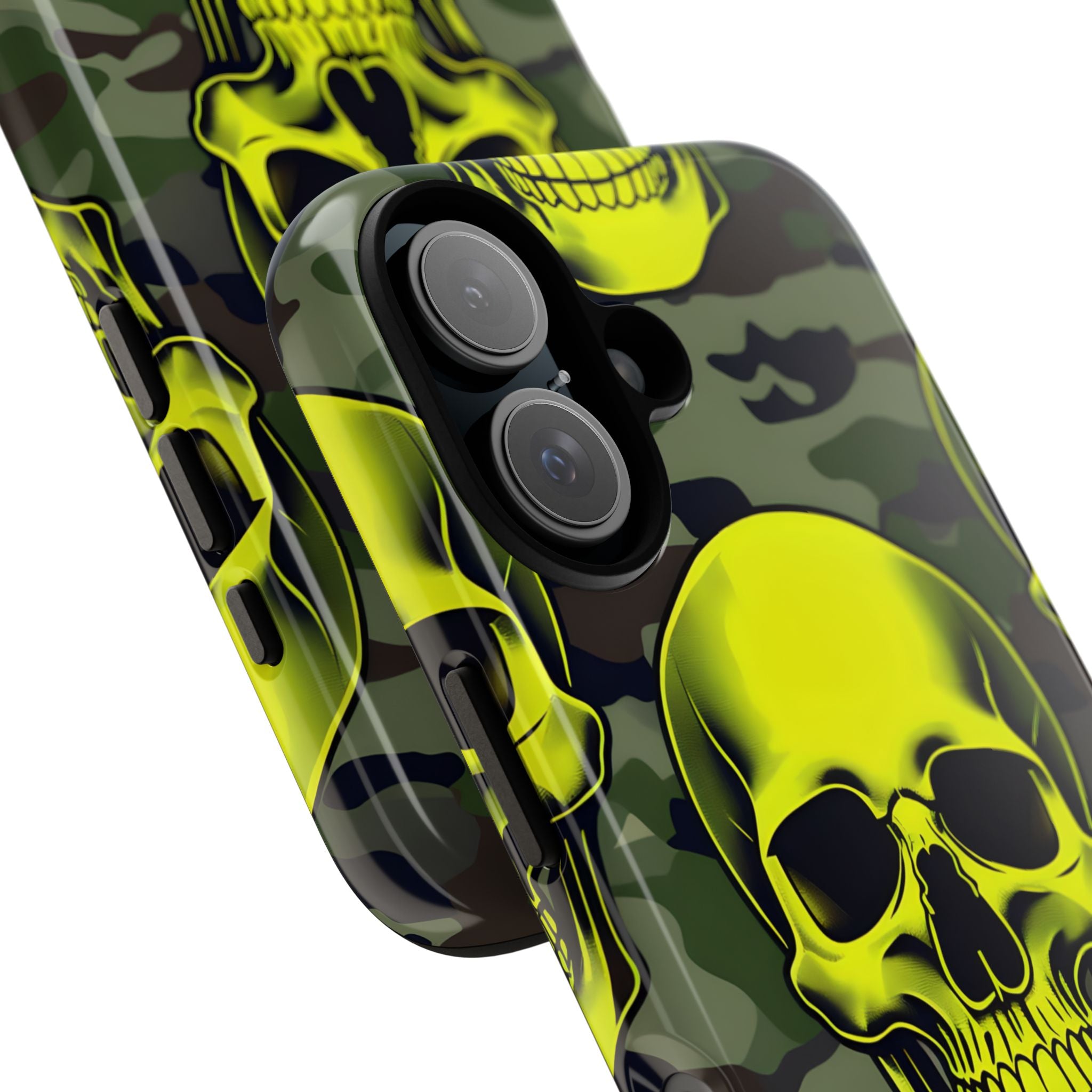 Neon Skull Camo iPhone 16 Plus Case - Tough