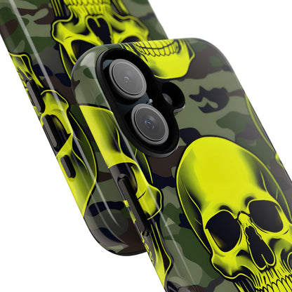 Neon Skull Camo iPhone 16 Pro Case - Tough