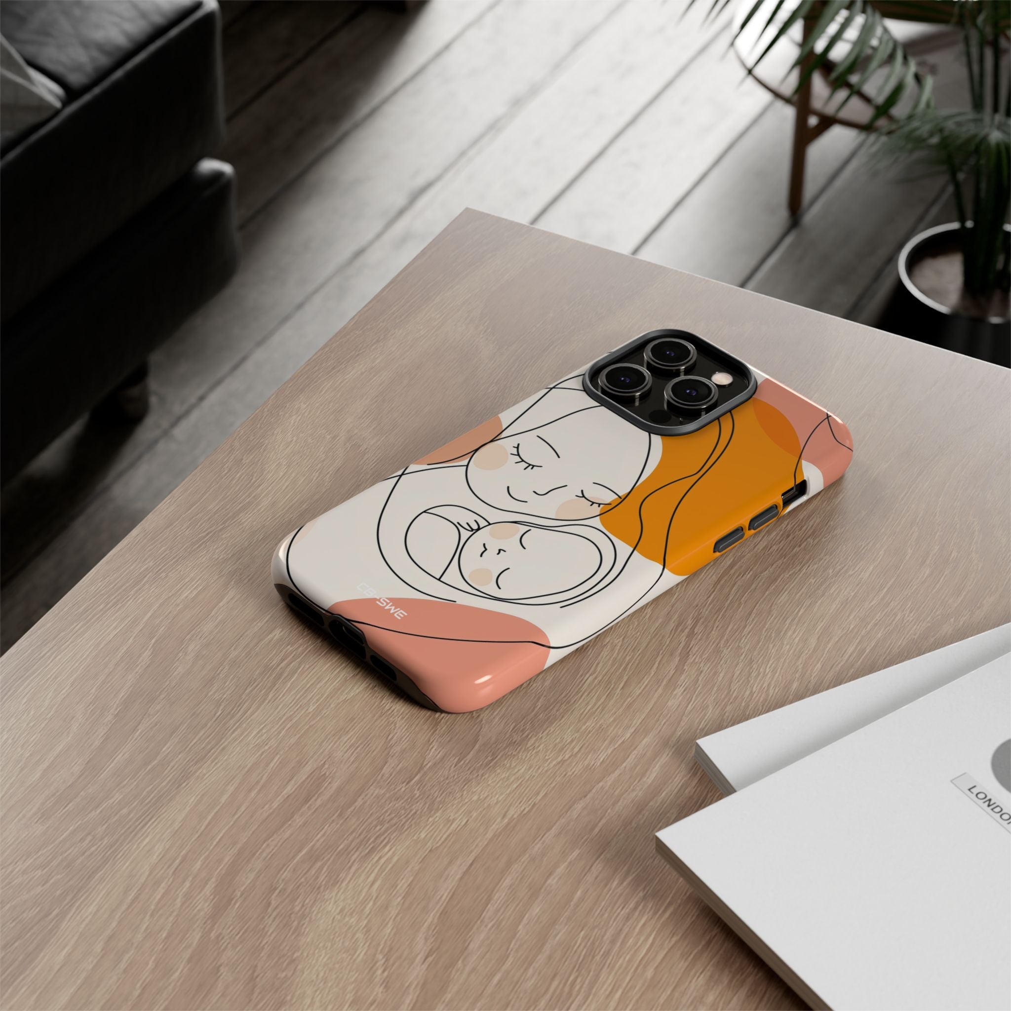 Mother Embraces Child - iPhone Case