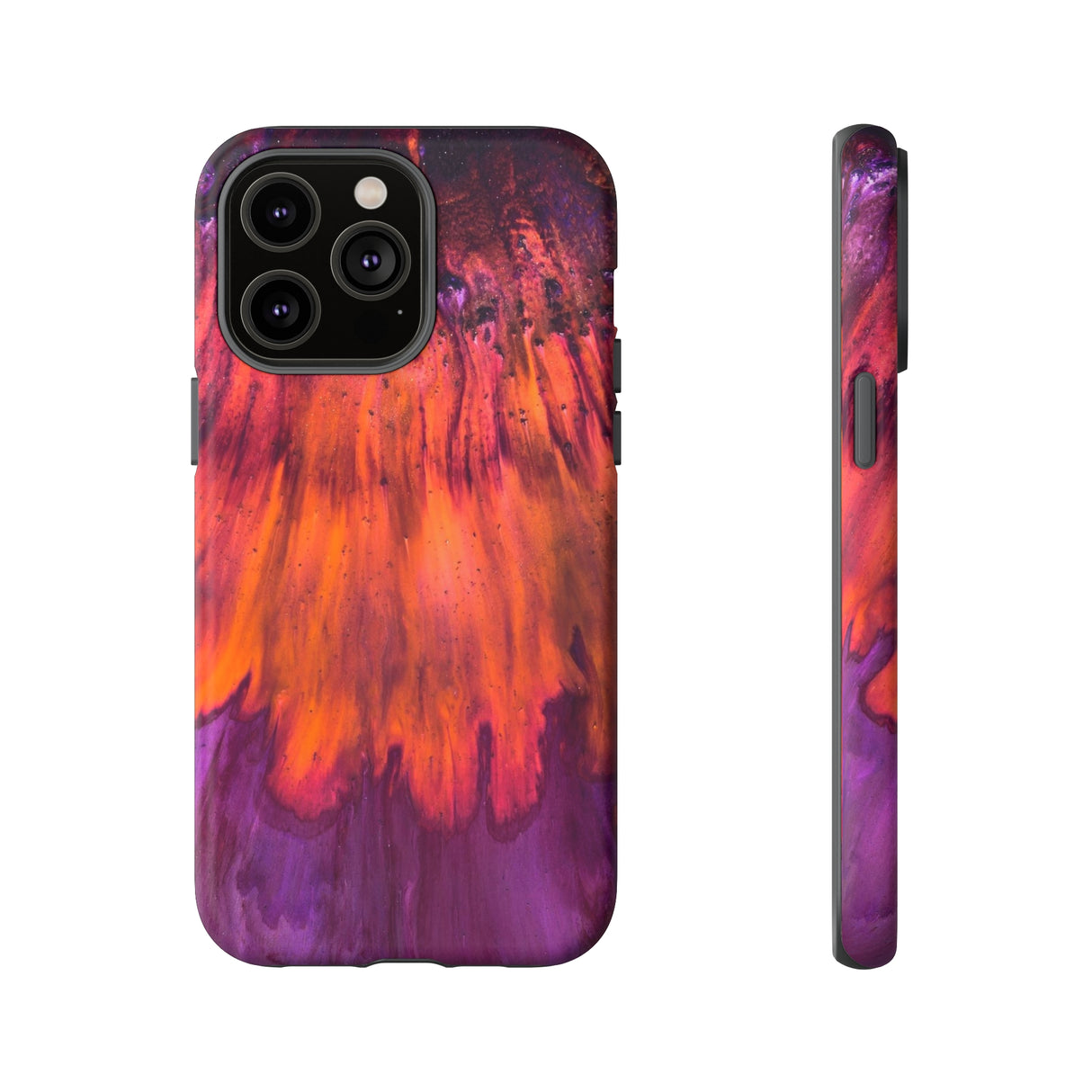 Orange Flow Ink Art iPhone Case (Protective) iPhone 14 Pro Max Matte Phone Case