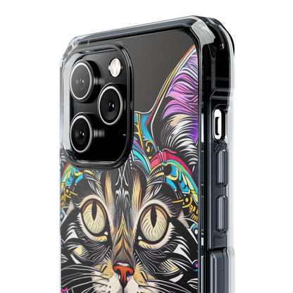 Psychedelic Cat Mirage iPhone Case - Impact