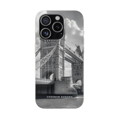 Tower Bridge Monochrome Architecture Study iPhone 15 - Flexi Phone Case