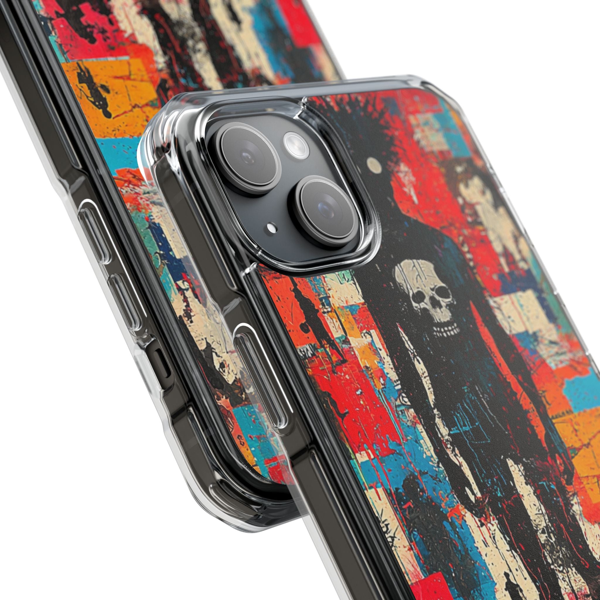 Spiky Skull Silhouette iPhone 15 Plus Case - Impact