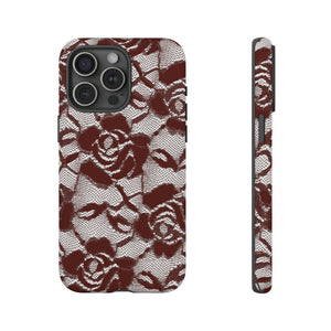 Rote Spitze Gothic Blume - Schutzhülle für Handy