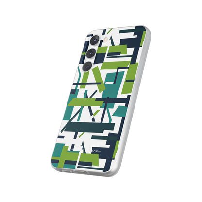 Green Geometry Glide Samsung S23 - Flexi Phone Case