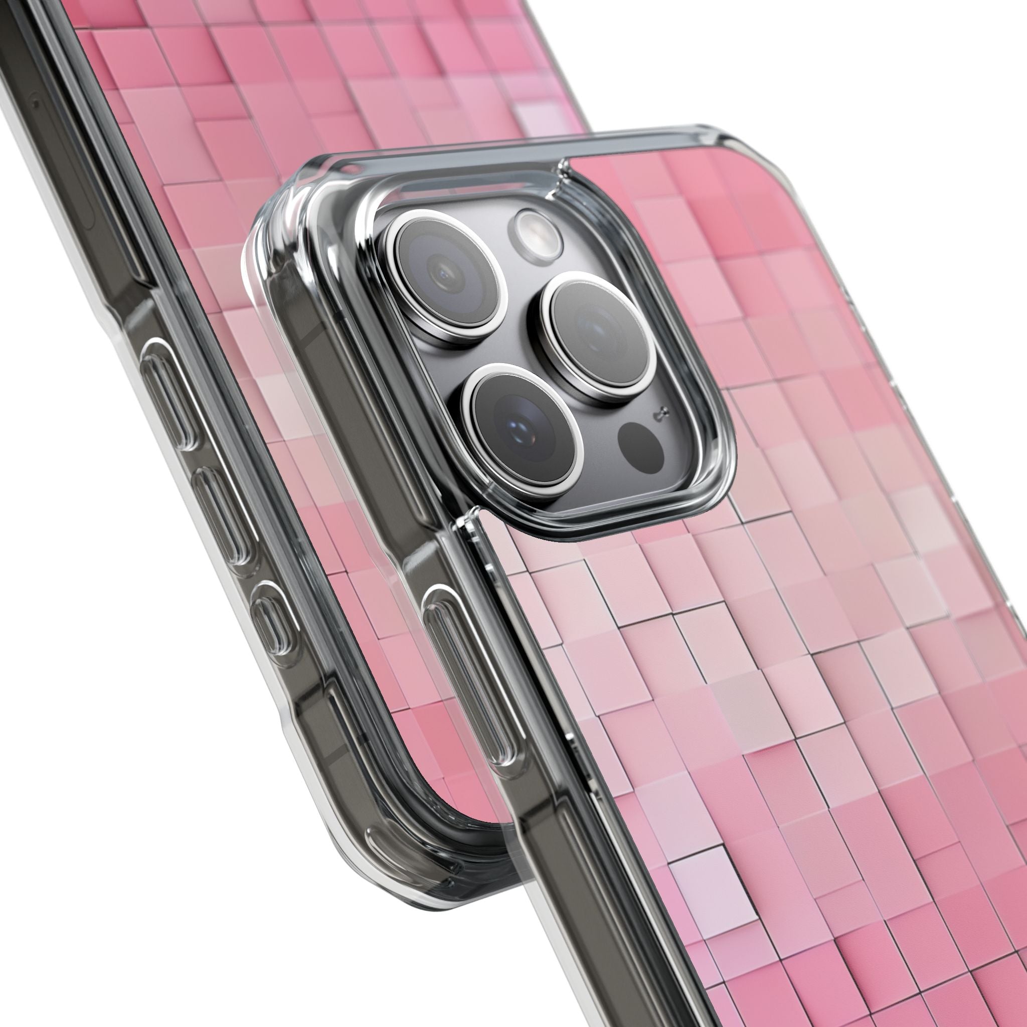 Gradient Pink Mosaic iPhone 15 - Clear Impact Phone Case