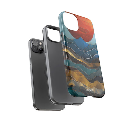 Sunset Geometry Waves - iPhone Case