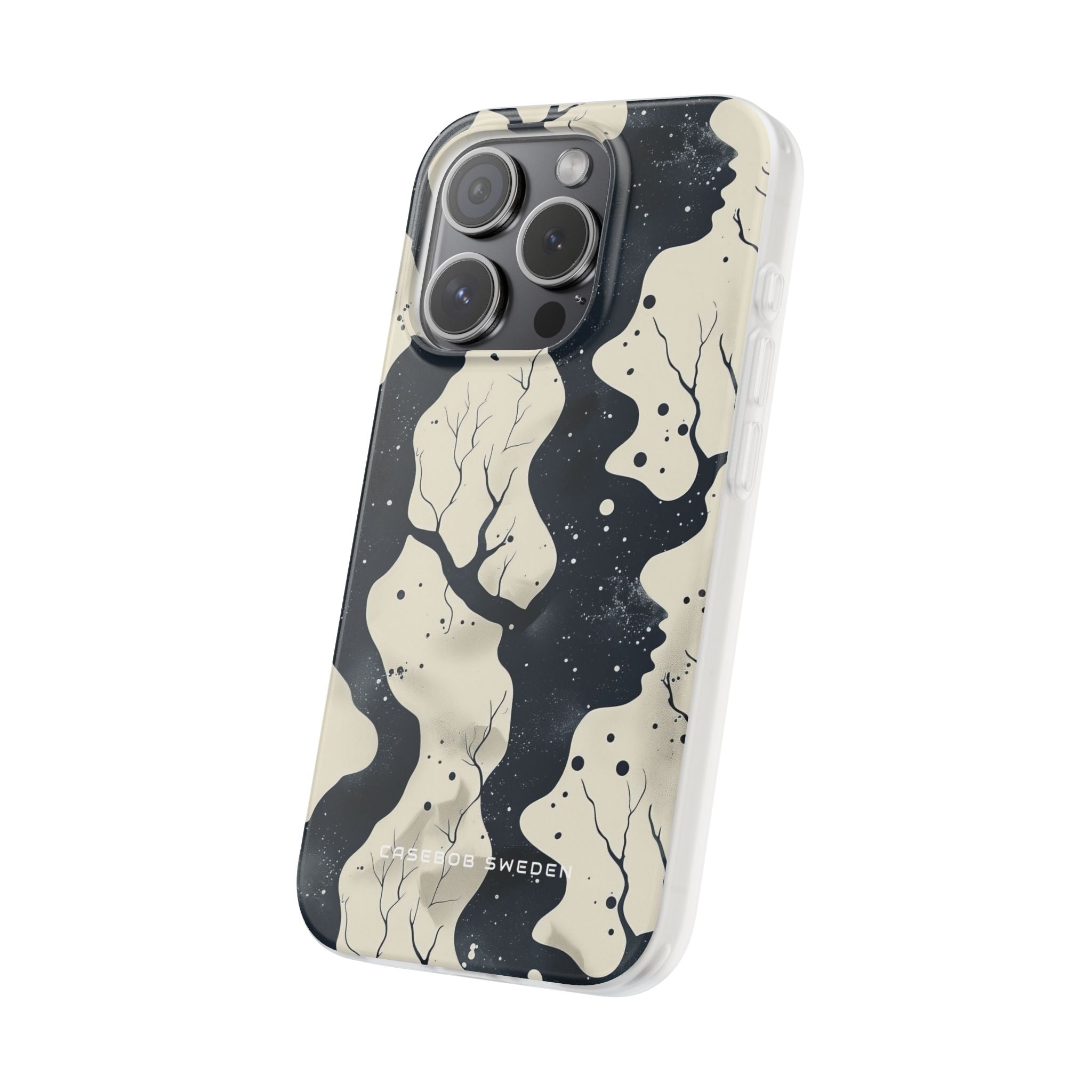 Organic Fluid Silhouettes with Cosmic Depth iPhone 15 - Flexi Phone Case