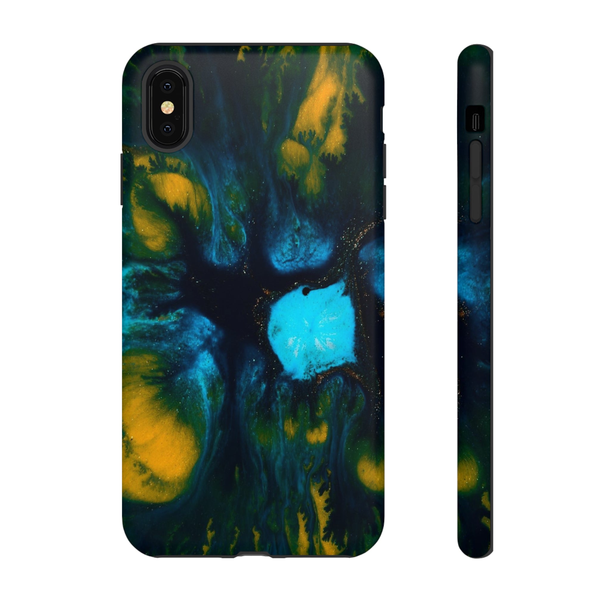 Blue Flower Ink Art iPhone Case (Protective) iPhone XS MAX Matte Phone Case