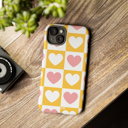 Heart Grid Harmony - iPhone Case