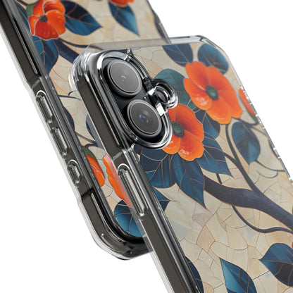 Orange Blossoms Mosaic Harmony iPhone 16 - Clear Impact Phone Case