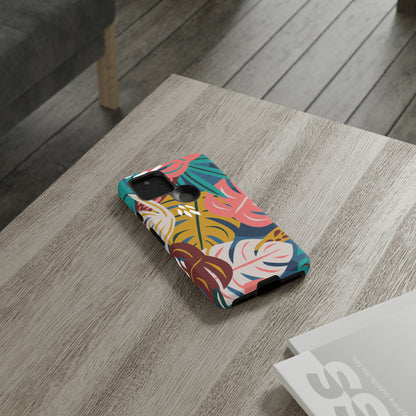 Tropical Leaf Mono - Protective Phone Case