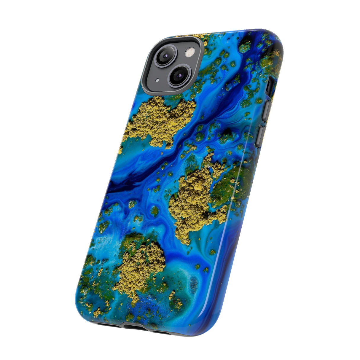 Blue Clear Ocean Ink Art iPhone Case (Protective) Phone Case