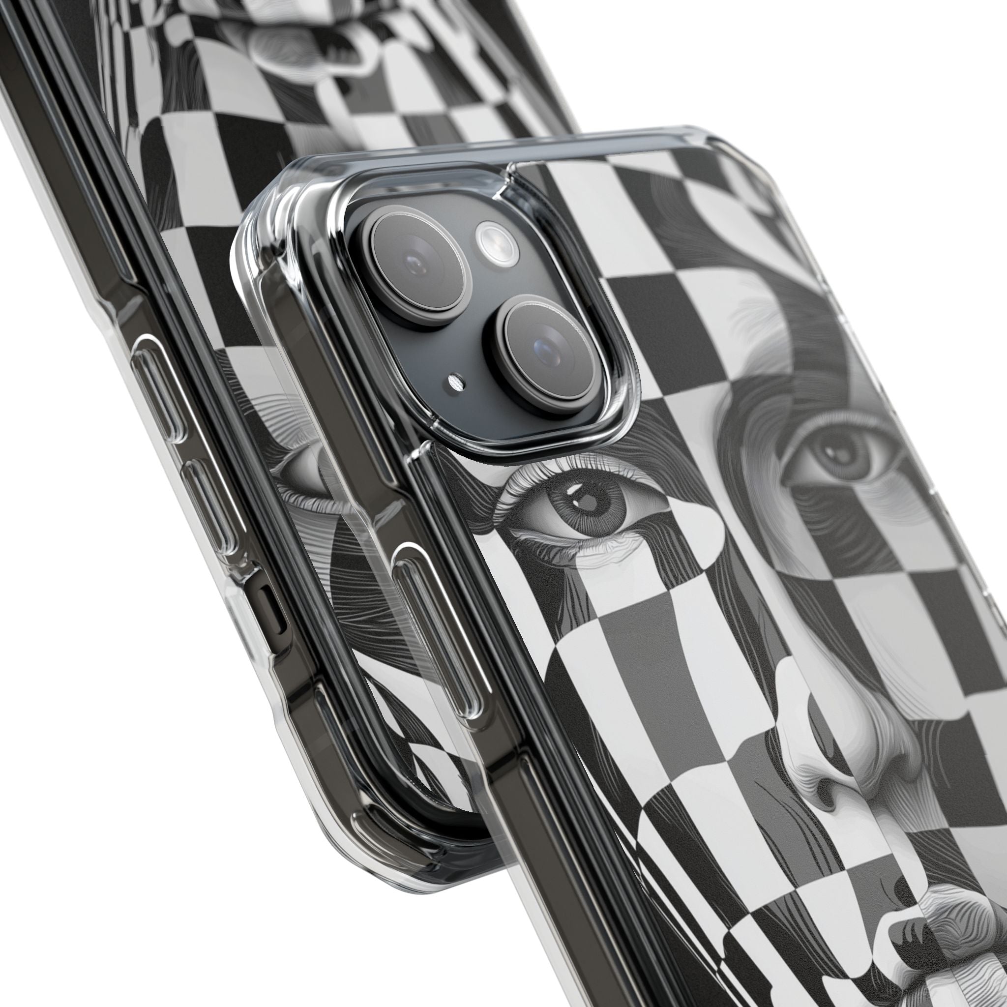 Checkered Face iPhone 15 Plus Case - Impact