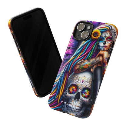Sunflower Skull Glow iPhone 15 Plus Case - Tough