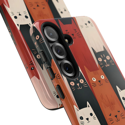 Elongated Cats Black Samsung S25 Plus Case - Tough