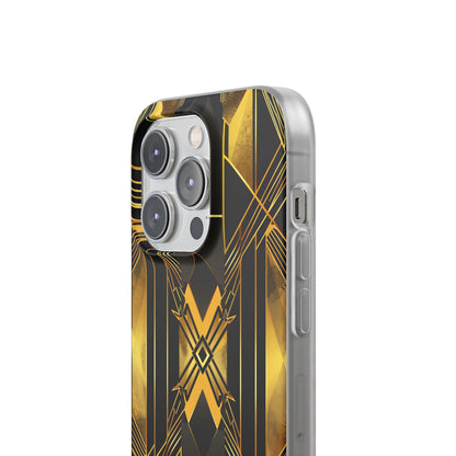 Golden Geometric Elegance iPhone 14 - Flexi Phone Case