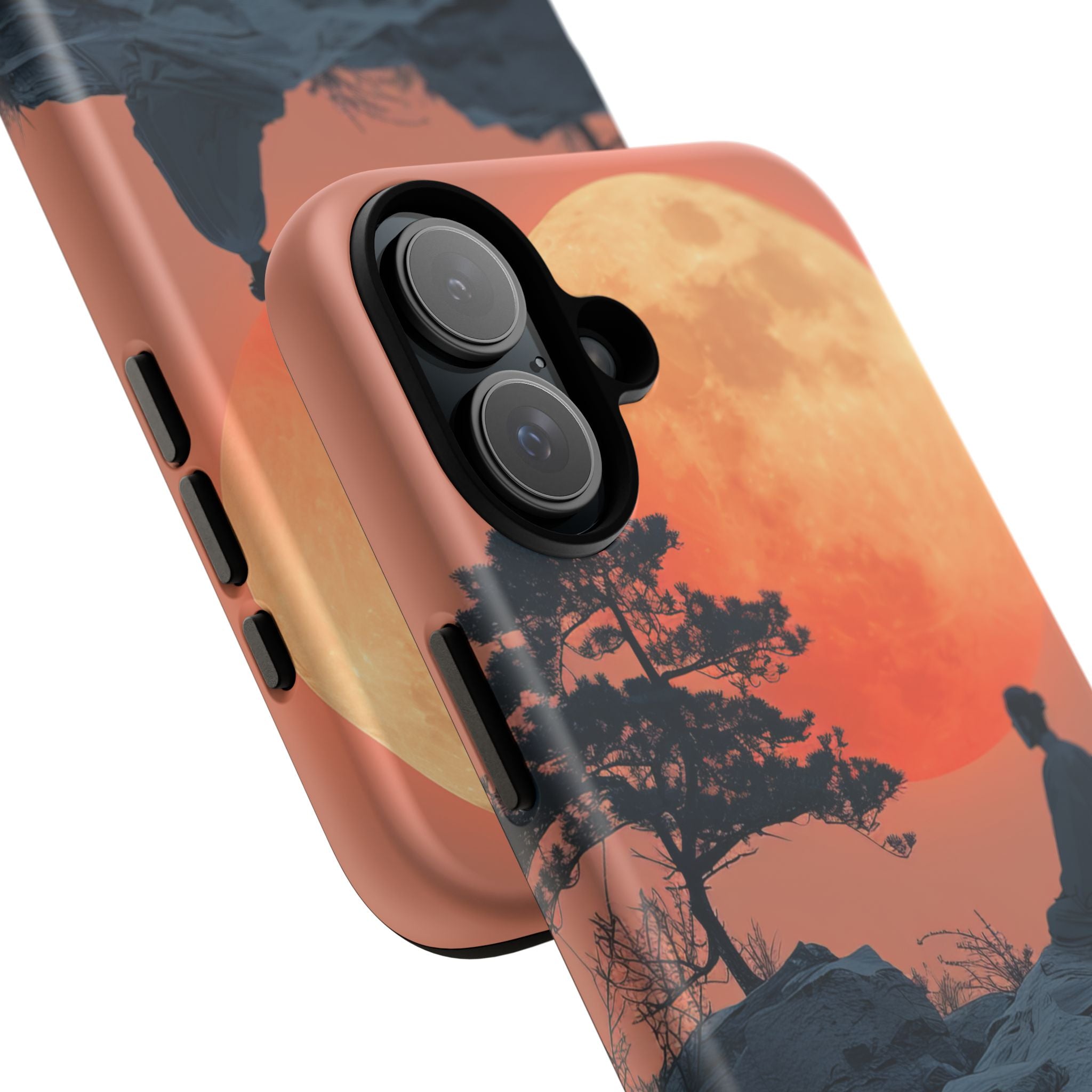 Zen Tranquility Under a Red Moon iPhone 16 - Tough Phone Case