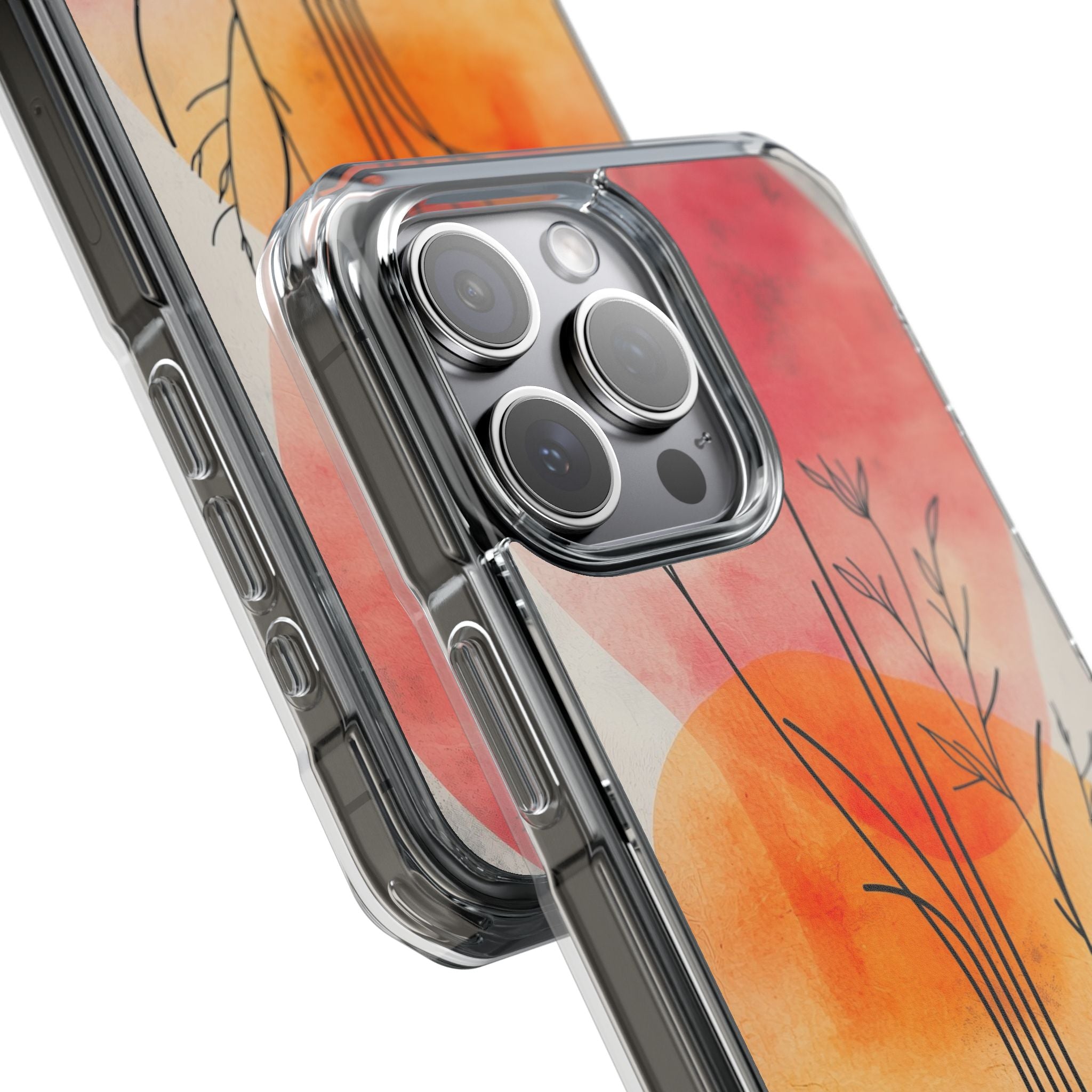 Curved Stem Sunset iPhone 15 Pro Max Case - Impact