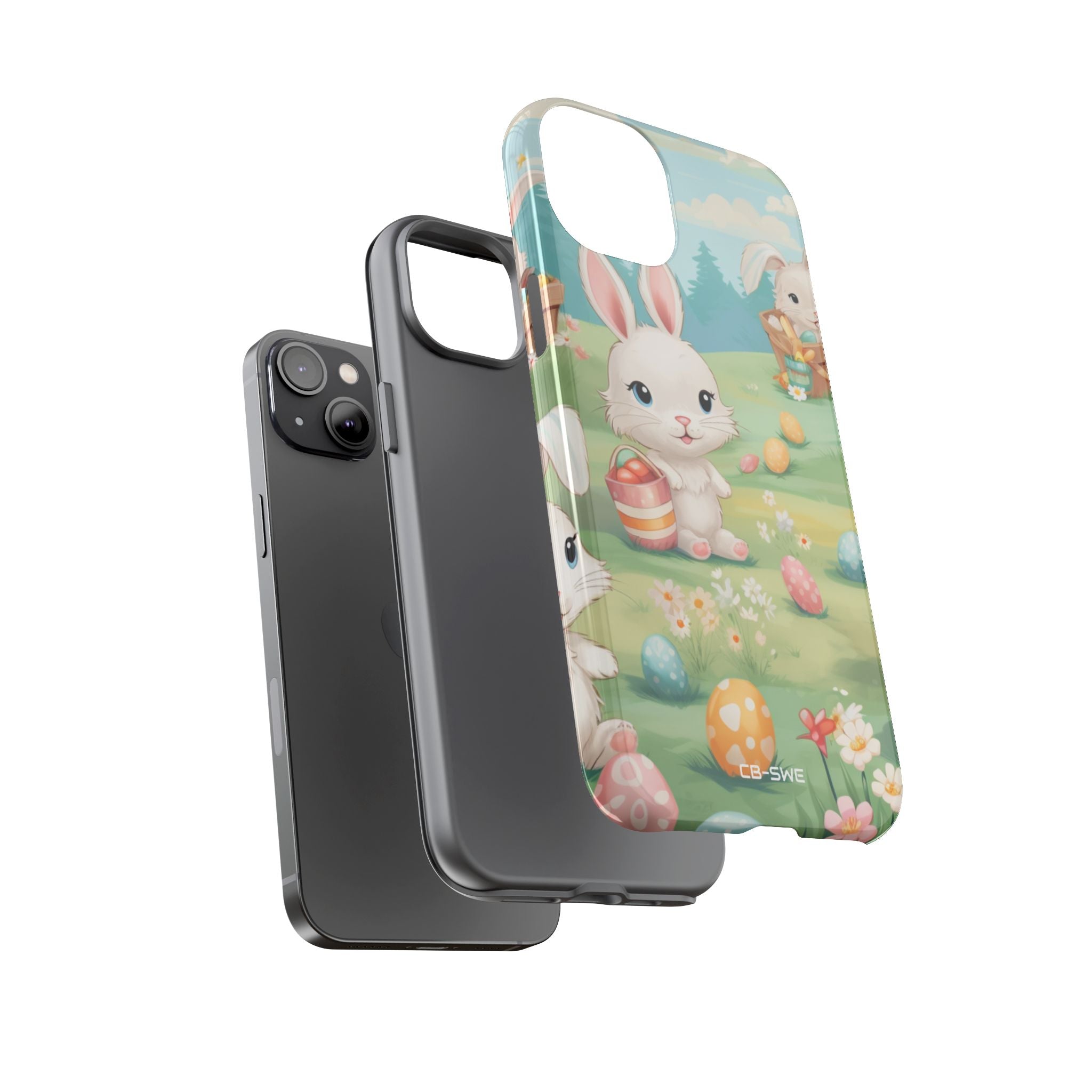 Bunnies Hunt Eggs - iPhone Case