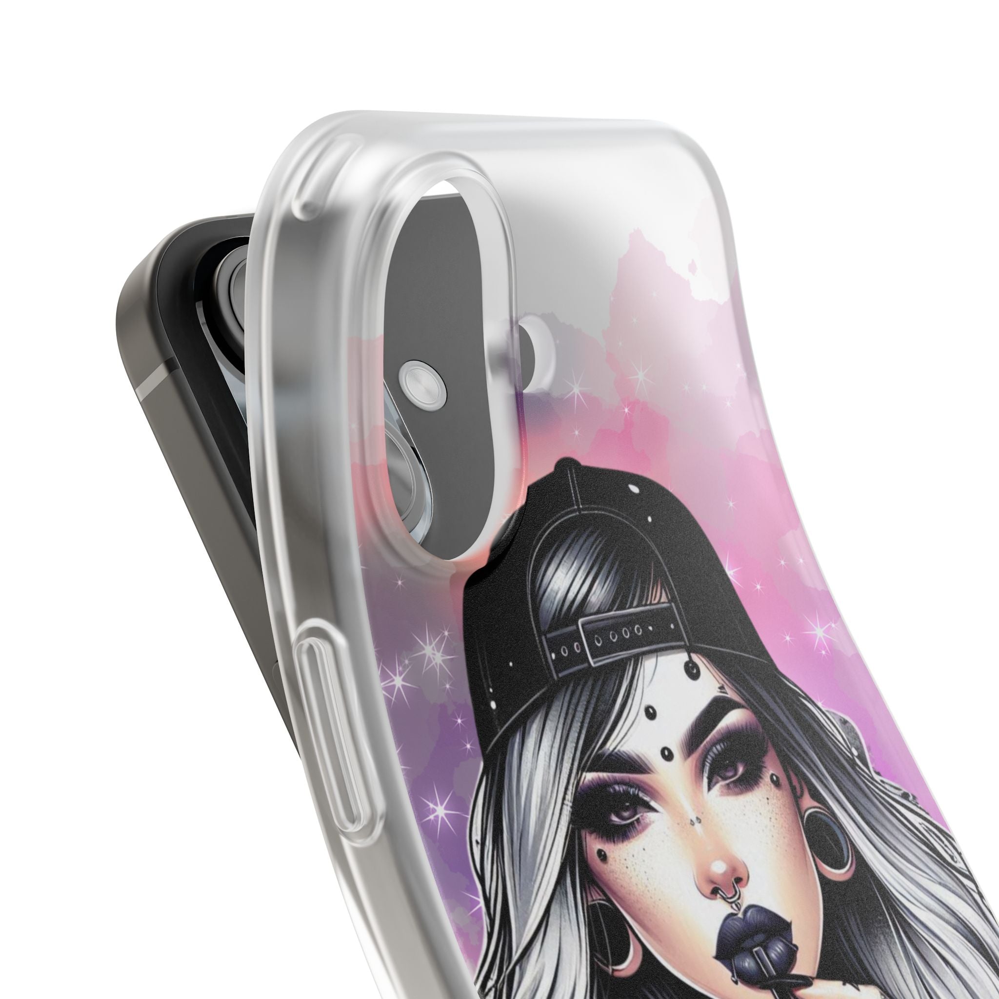 Silver Sip Nebula iPhone 16 Case - Soft