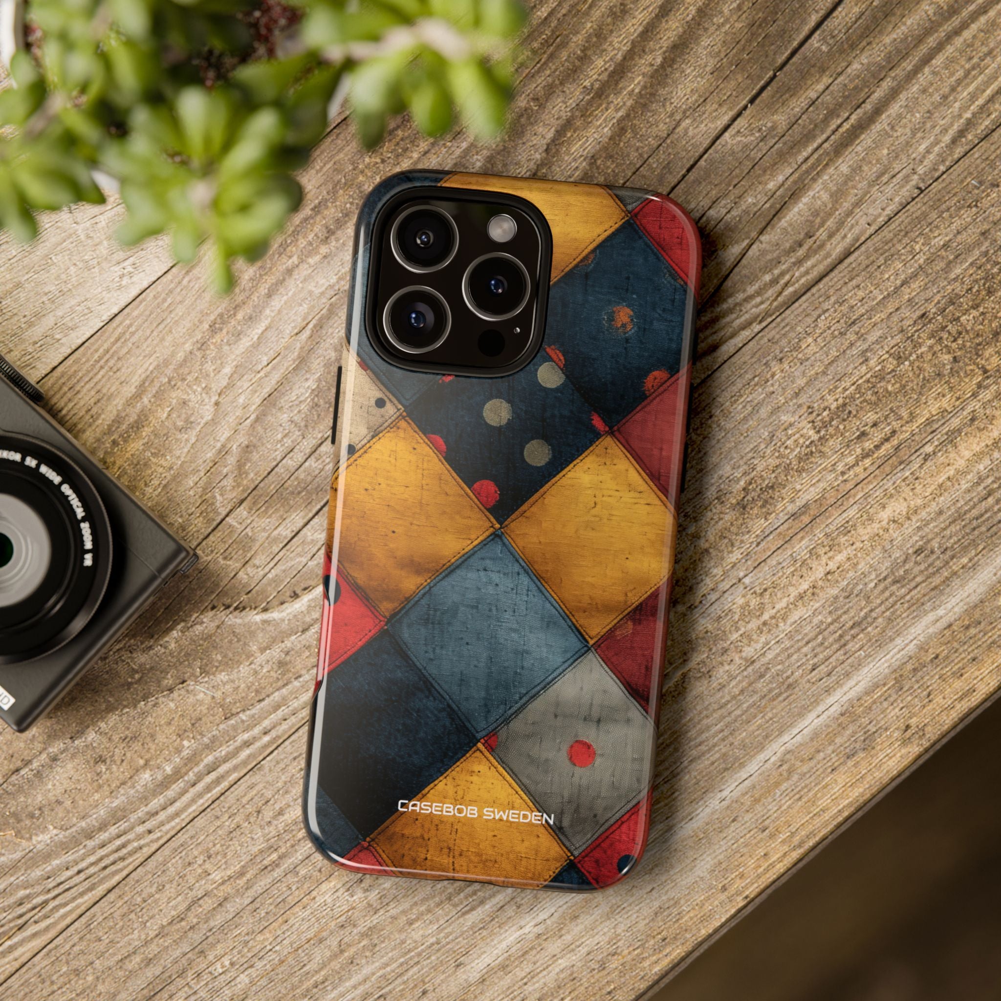 Blue Red Patchwork - Tough iPhone 16 Phone Case