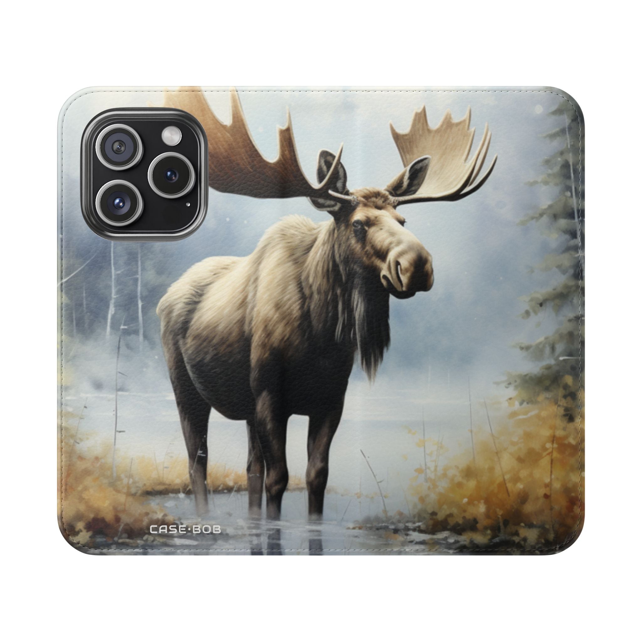 Misty Moose Reflection - iPhone 15 Pro Case - Wallet