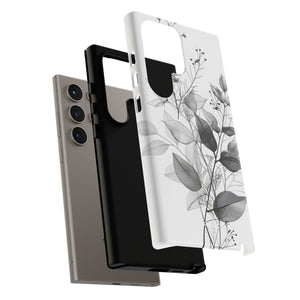 Botanical Elegance in Monochrome - For Samsung S24