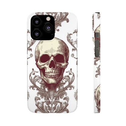 Gothic Skulls and Ornate Foliage iPhone 13 - Slim Phone Case