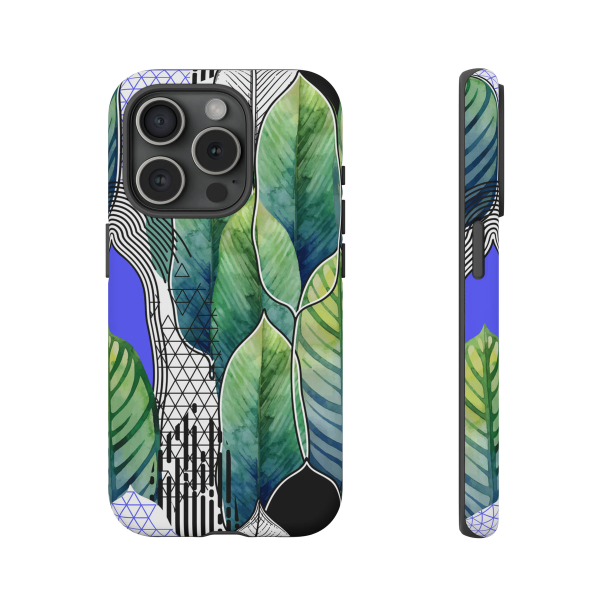 Watercolor Green Leafs - Protective Phone Case