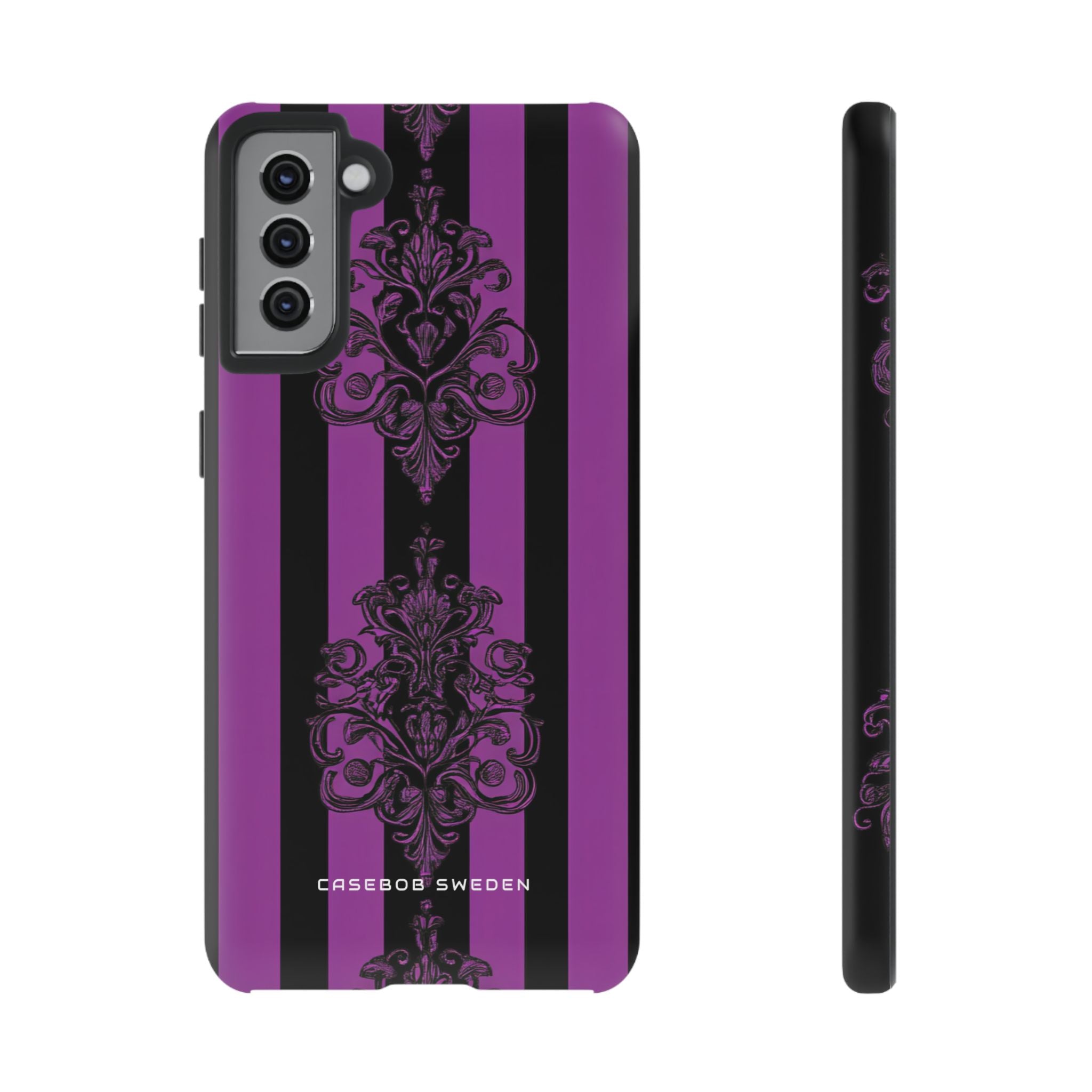 Gothic Elegance with Vertical Stripes and Ornamental Motifs  Samsung S21 - Tough Phone Case