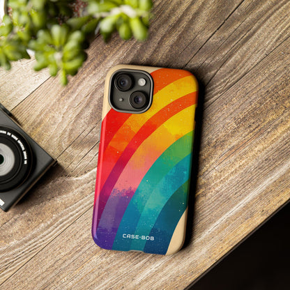 Textured Rainbow Arc iPhone 15 Case - Tough