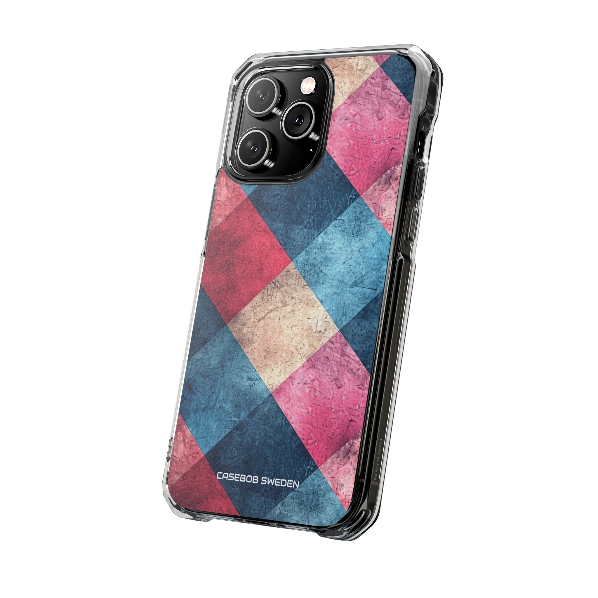 Bold Geometric Squares - Clear Impact iPhone 14 Phone Case