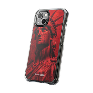 Red Liberty Revolution - Phone Case for iPhone (Clear Impact - Magnetic)