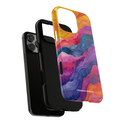 Vibrant Abstract Waves - Tough iPhone 16 Phone Case