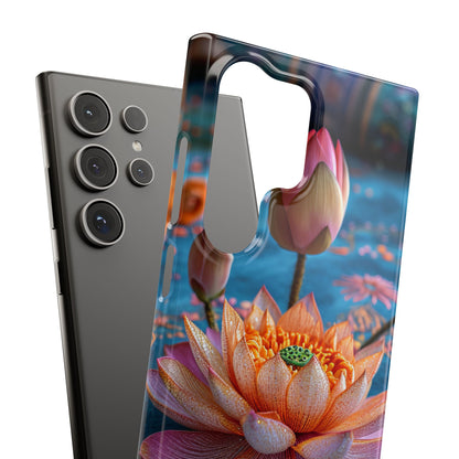 Vibrant Lotus Embroidery - Slim Samsung S24 Phone Case