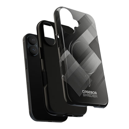 Grayscale Geometric Layers iPhone 16 - Tough+